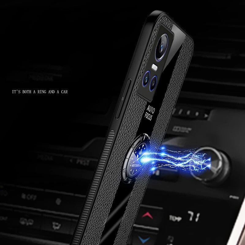 Funda For Realme GT Neo 3 Case Car Holder Phone Cover For Realme GT Neo 3 Case Luxury Leather Soft Silicone Shockproof Bumper