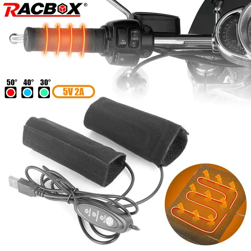 5 В 2 А мотоциклетные ручки с подогревом, 3 передачи, USB-грелка, электрическая ручка с подогревом, антивибрационная противоскользящая наборы для быстрого нагрева