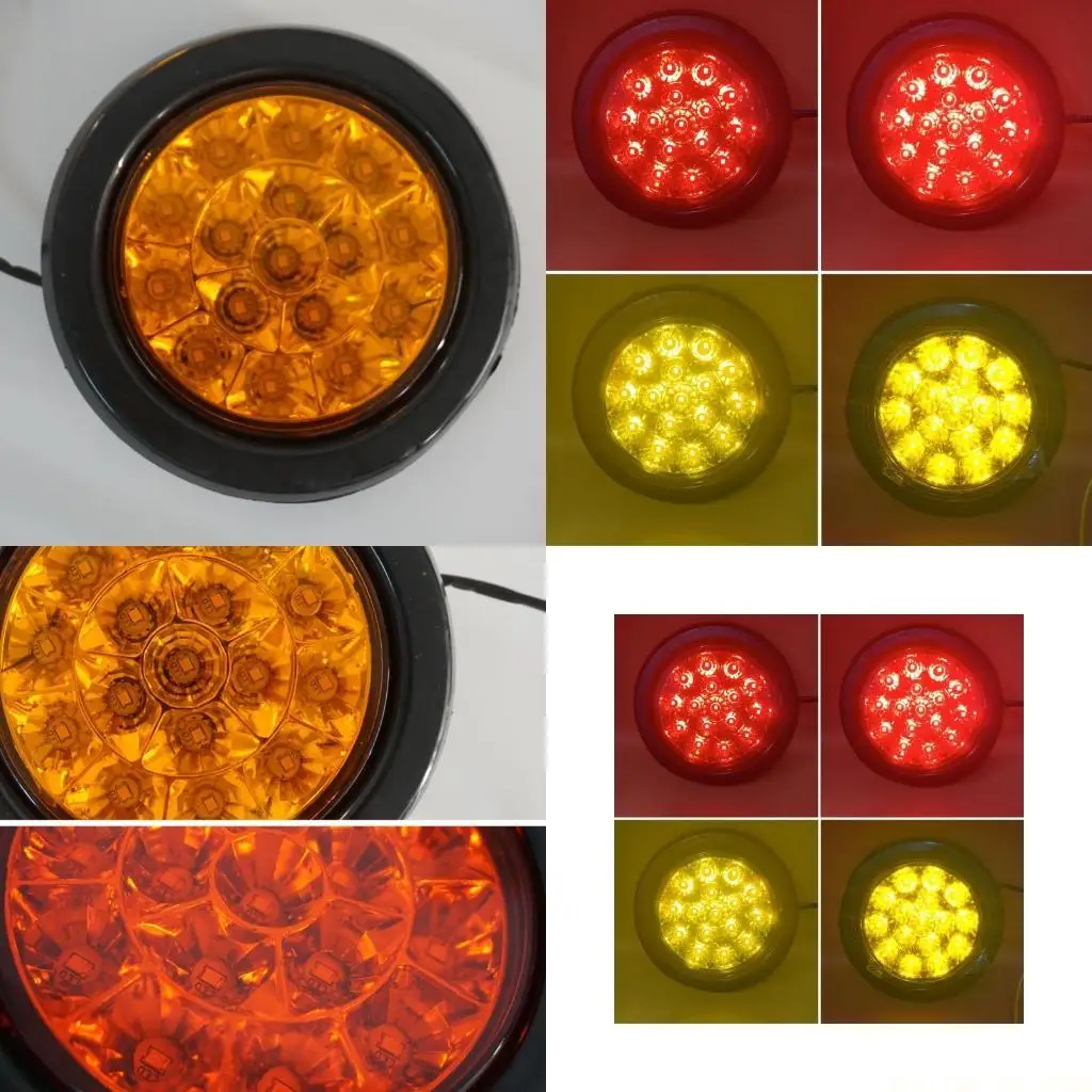 

J0MA 12-24V Retro Round Light Vehicle 16LED Tail Light Back-up Reverse Lamp Automo Light Assemblies