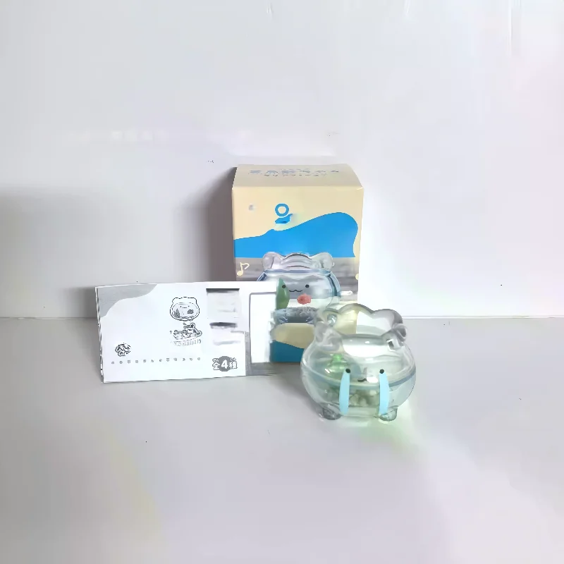 

1Pcs Desktop Decoration Mini Transparent Goldfish Tank Jun Expression Blind Box Kawaii Mini Figure Surprise Gifts