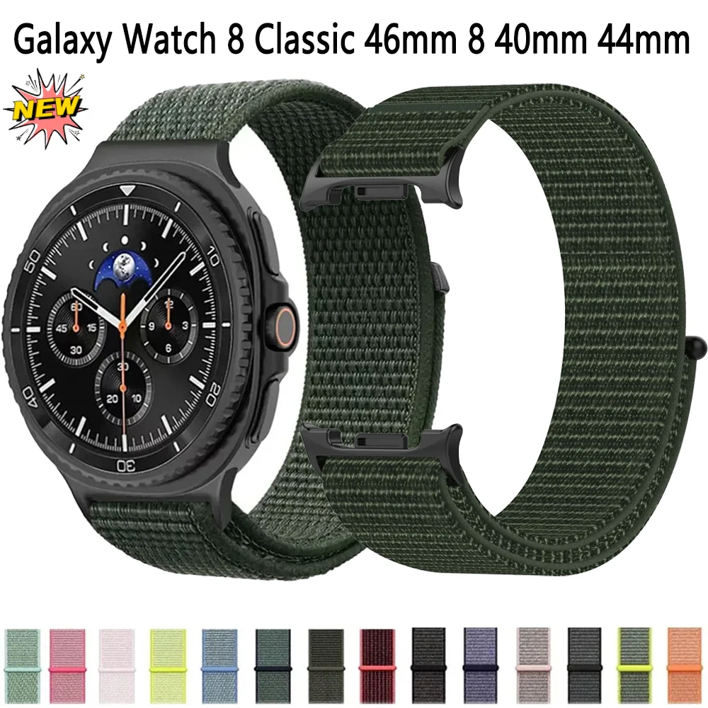 Nylon Loop Strap for Samsung Galaxy Watch 8 Classic 46mm Metal Connecting Sport Official Bracelet Galaxy Watch 8 40mm 44mm Band