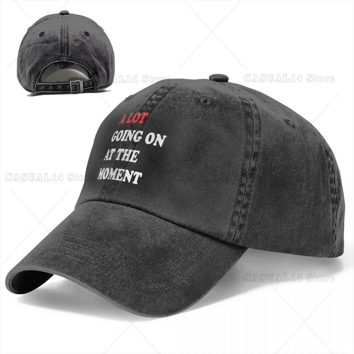 A LOT GOING ON AT THE MOMENT Unisex Style Baseball Caps Distressed Washed Hat Vintage Outdoor All Seasons Travel Snapback Hat