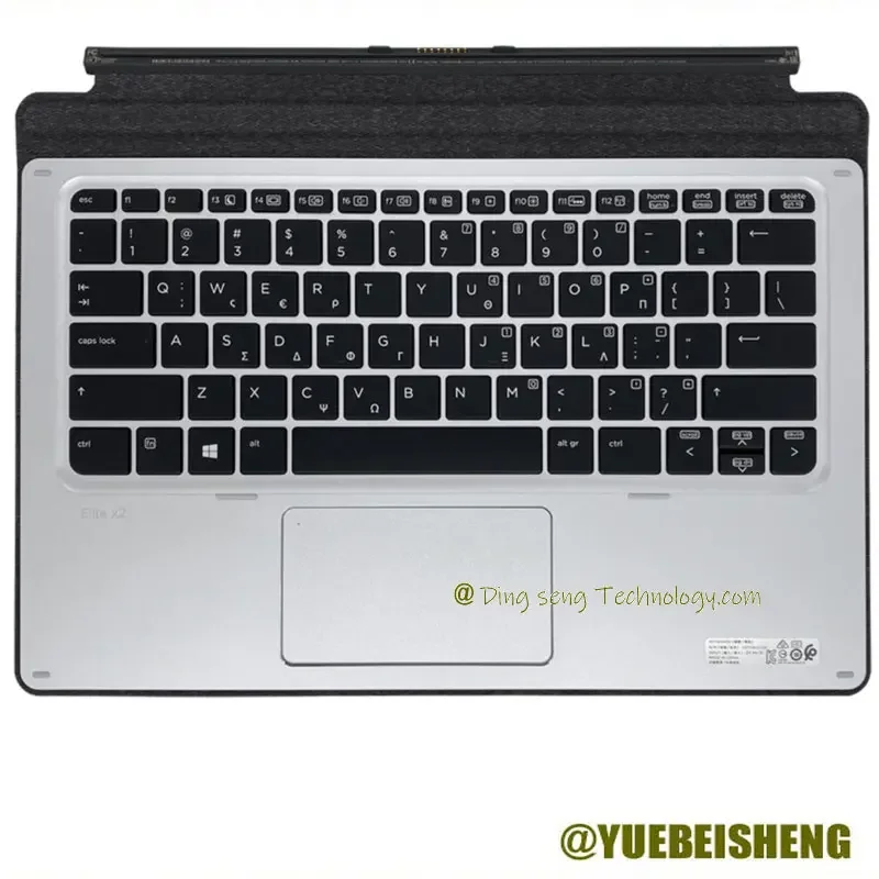 

YUEBEISHENG New for HP Elite x2 1011 G1 1012 G2 Palmrest Greek Keyboard Upper cover Touchpad