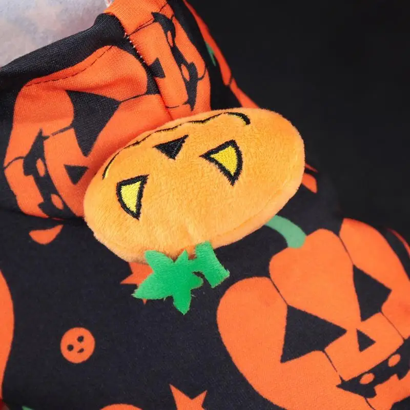 Pumpkin Hoodie Dog Animal Autumn Winter Clothes Soft Stretchable Halloween Pet Cosplay Costumes Hoodie Coat For Cats And Small