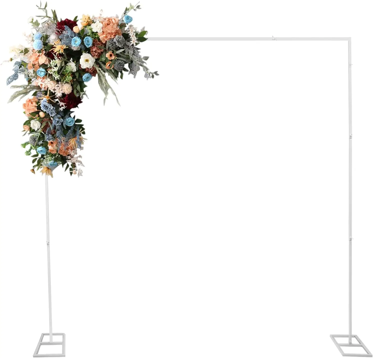 

Metal Wedding Arch Stand 2.4x2.4m, Rust-Proof Backdrop Support for Decorations, Modern Square Frame for Wedding Birthday