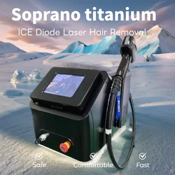 Sopran Tytan 808nm Dioda ICE Platyn Dioda Maszyna do usuwania włosów 755 808 1064nm 3 długości fali 3000w 10Bar