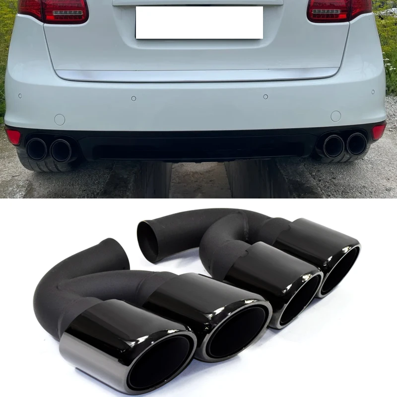 Quad Car Exhaust Tip For Porsche Cayenne 958 2011-2014 304 Stainless Steel Muffler Tip Nozzle Tailpipe Exhaust System Tip