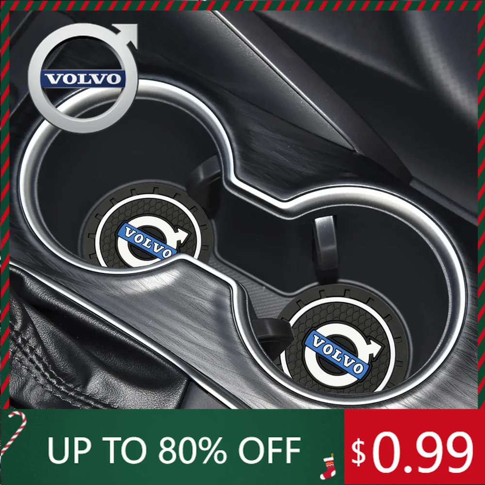 

Эмблемы 1/2 шт. автомобильные силиконовые подставки для чашки воды, нескользящая водонепроницаемая подставка для Volvo Rdesign AWD C30 C70 S40 S70 S80 S90 V40 V50 V60