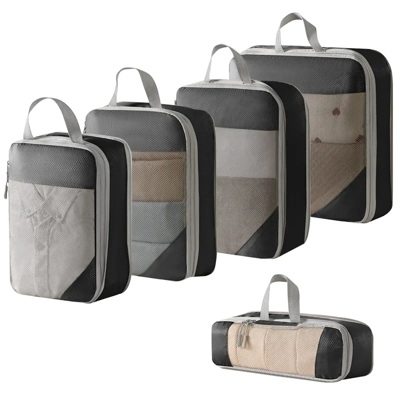 

Multi-functional 5-in-1 Travel Storage Bag Set, Portable Packing Cubes for Clothes, Shoes, Cosmetics