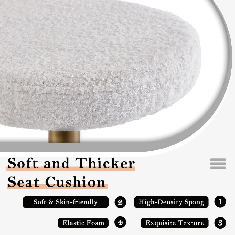 Counter Height Bar Stools with Back Modern Adjustable Height Barstools Swivel Bar Chair Gold Legs for Kitchen Island Counter