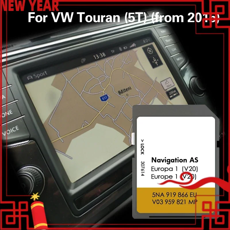 

for VW Touran 5T from 2015 Map Version 2025 AS V20 Navigation SD GPS 32GB Card Finland Netherlands Car Sat Nav