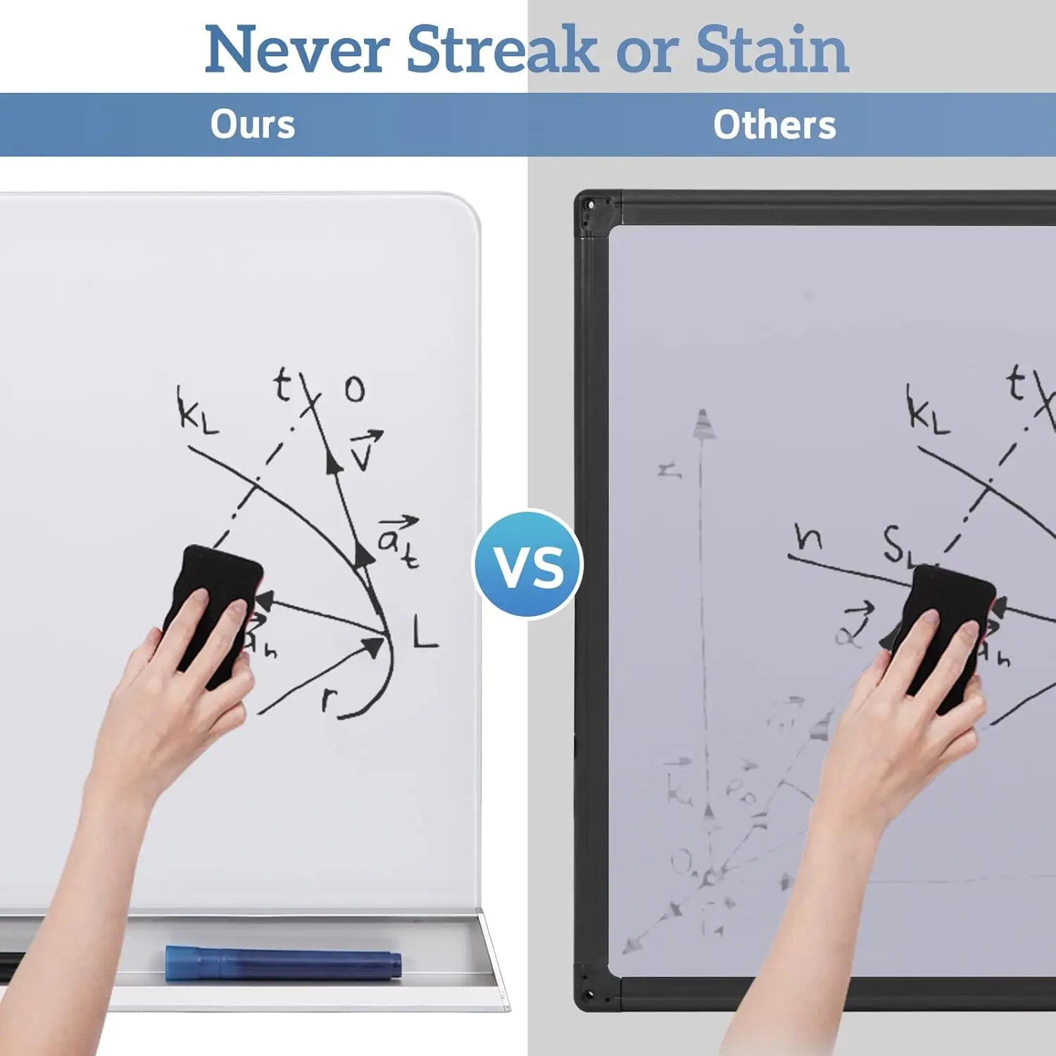 Innovart-自立型ガラスデスクトップ、磁気乾式消去ボード、両面ホワイトボード、デスクトップパネル、23 "x 17"