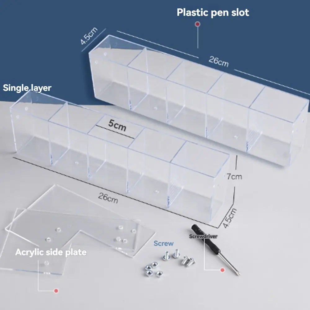 2/3/4/5/6 Layer Mark Pen Holder Transparent Large Capacity Makeup Brush Holder Acrylic Pen Tray Stationery Display Shelf