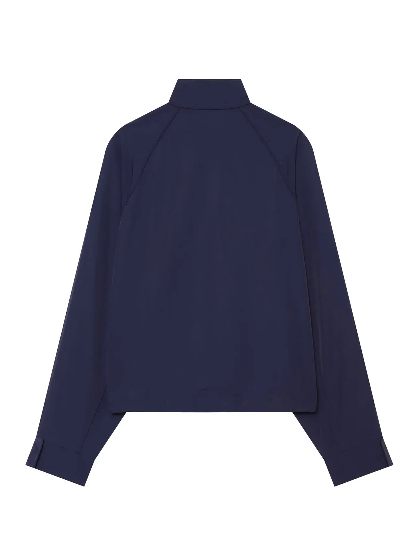 HH Ladies Long Sleeve Pockets Fashion Party Casual Autumn Coat Stand Collar Color Block Jacket Hidden Zipper Loose Outerwear