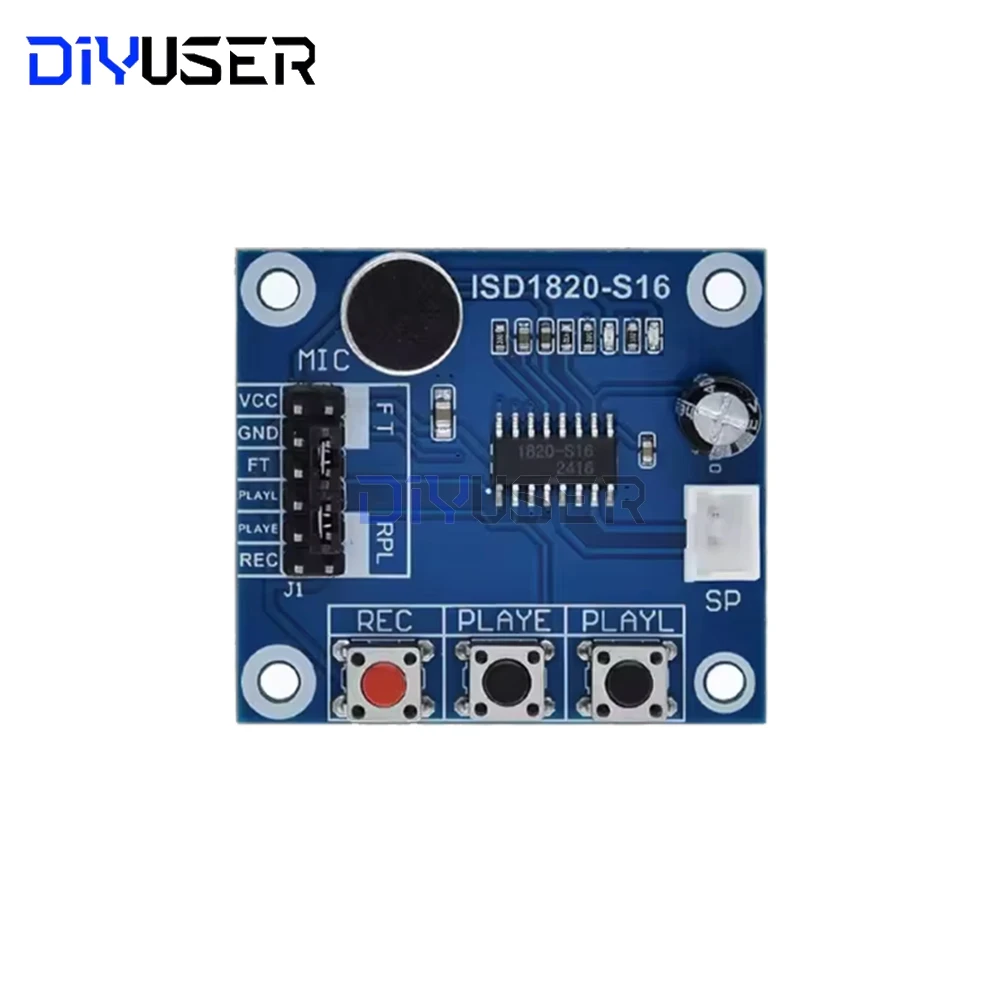 وحدة تسجيل الصوت DIYUSER ISD1820 مع مكبر صوت وصوت ميكروفون