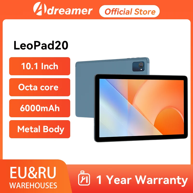 Adreamer LeoPad20 10.1 Inch Android 13 Tablet Octa Core Dual WIFI Dual Camera Bluetooth 5.0 Real 6000mah Big Battery Metal Case