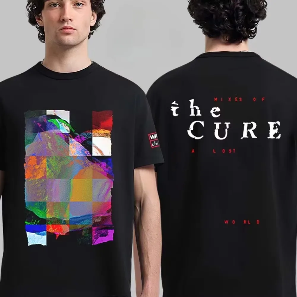 The Cure Mixes of A Lost World Pixel Band Graphic T-Shirt Cotton Men Women Streetwear Tee