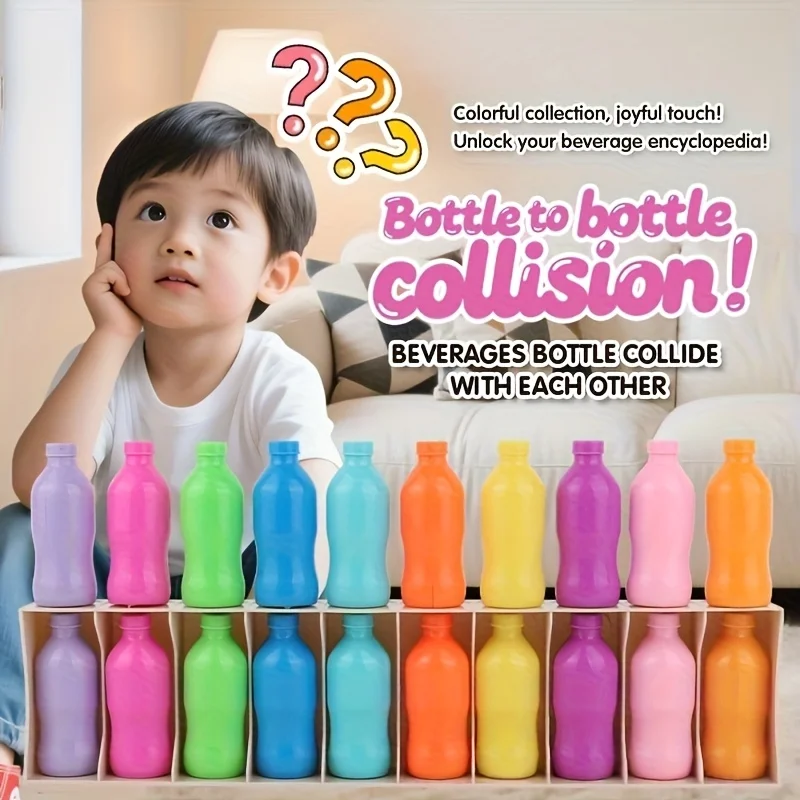 Fun Guess The Bottle Color Challenge Game, Beverage Matching Toy Set, Memory and Logic Training, Educational Game