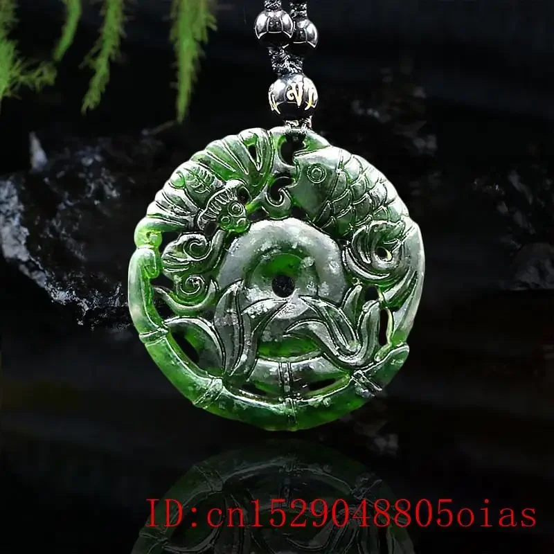 

Jade Bat Pendant Necklace Gifts Jewellery Natural Black Green Fish Carved Amulet Fashion Chinese Charm