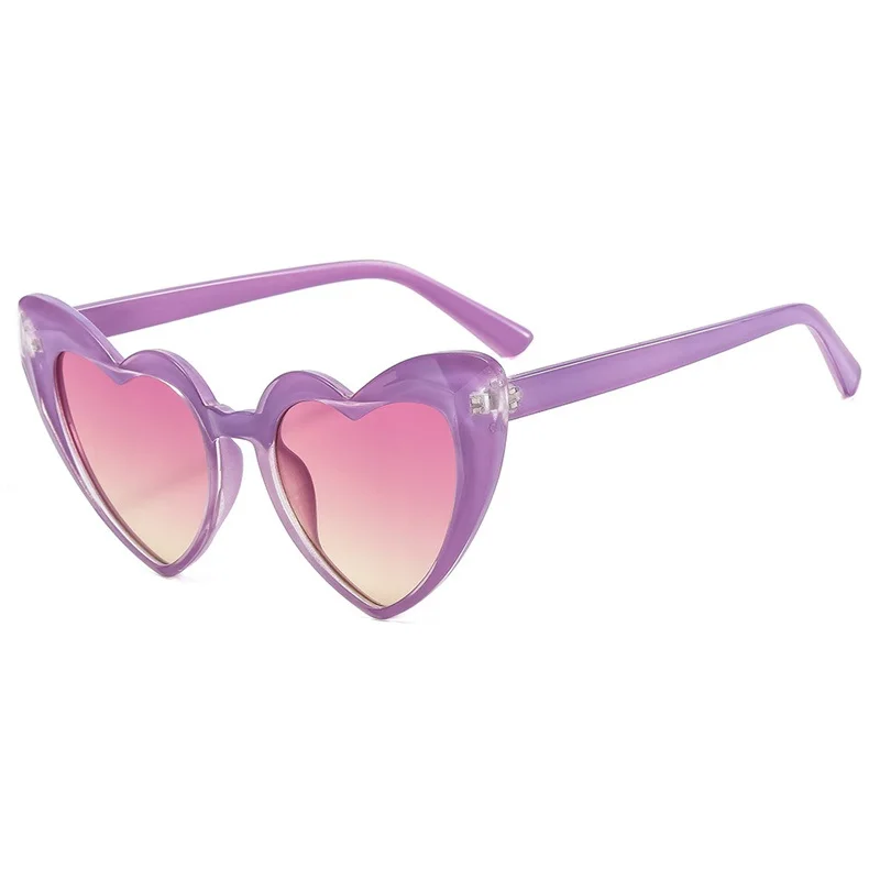 New 3D Stereoscopic Design Love Heart Sunglasses for Women Men Jelly Color Street Shooting Sun Shades Glasses 2024 Gafas De Sol