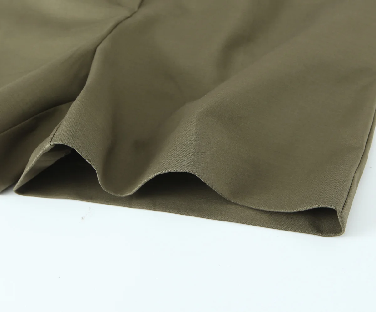 Celana Pendek Berlipat Serbaguna Kasual Longgar Sabuk Fashion Baru Wanita 2025 Celana Pendek Wanita Saku Samping Pinggang Tinggi Retro