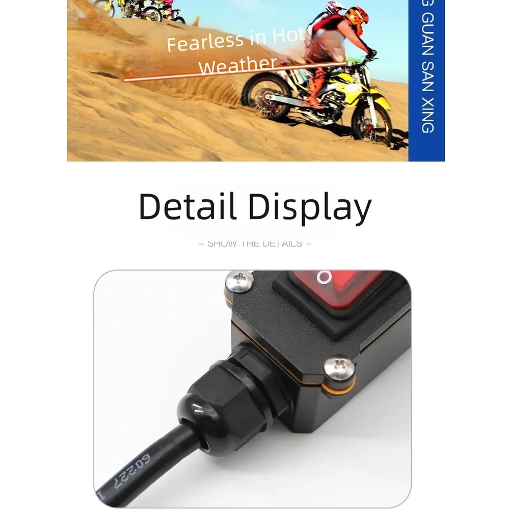 12V/24V Motorrad-Batterietrennschalter, wasserdicht, mit isoliertem Kabel und 30cm 50cm Kupferkabel für Marineboote – Detail 9
