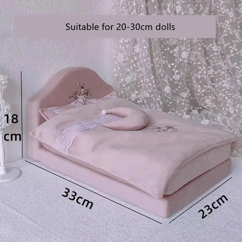 1/6 Doll House Model Furniture Accessories Cute Rabbit Bed Bedding Set Bjd Ob11 Gsc Blyth Soldier Lol Dollhouse Miniatures Decor