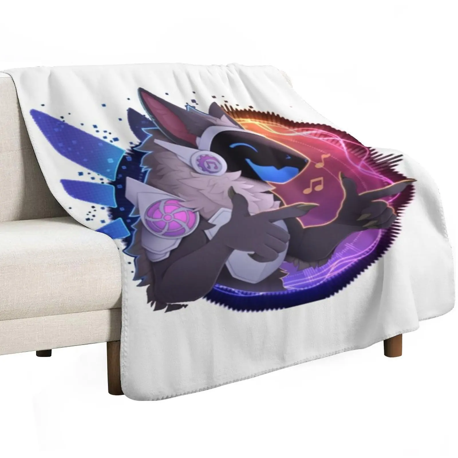 Disco protogen Throw Blanket Soft Soft Beds Weighted Cute Single For Baby Blankets