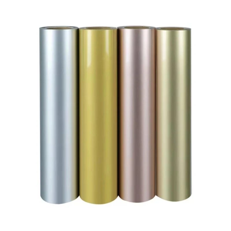 BHUNITY 0.5*50m PU Matte Printing Film HTV Heat Transfer Vinyl Rolls Iron on T-Shirts Clothing Decoration Gold Silver