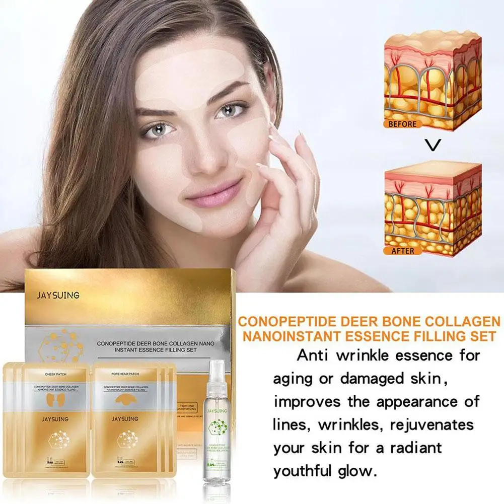 

Peptide Deer Bone Collagen Essence Kit Anti Aging Nano SET Essence Filling Moisturizing Essence Skin Care Instant Set J2G9