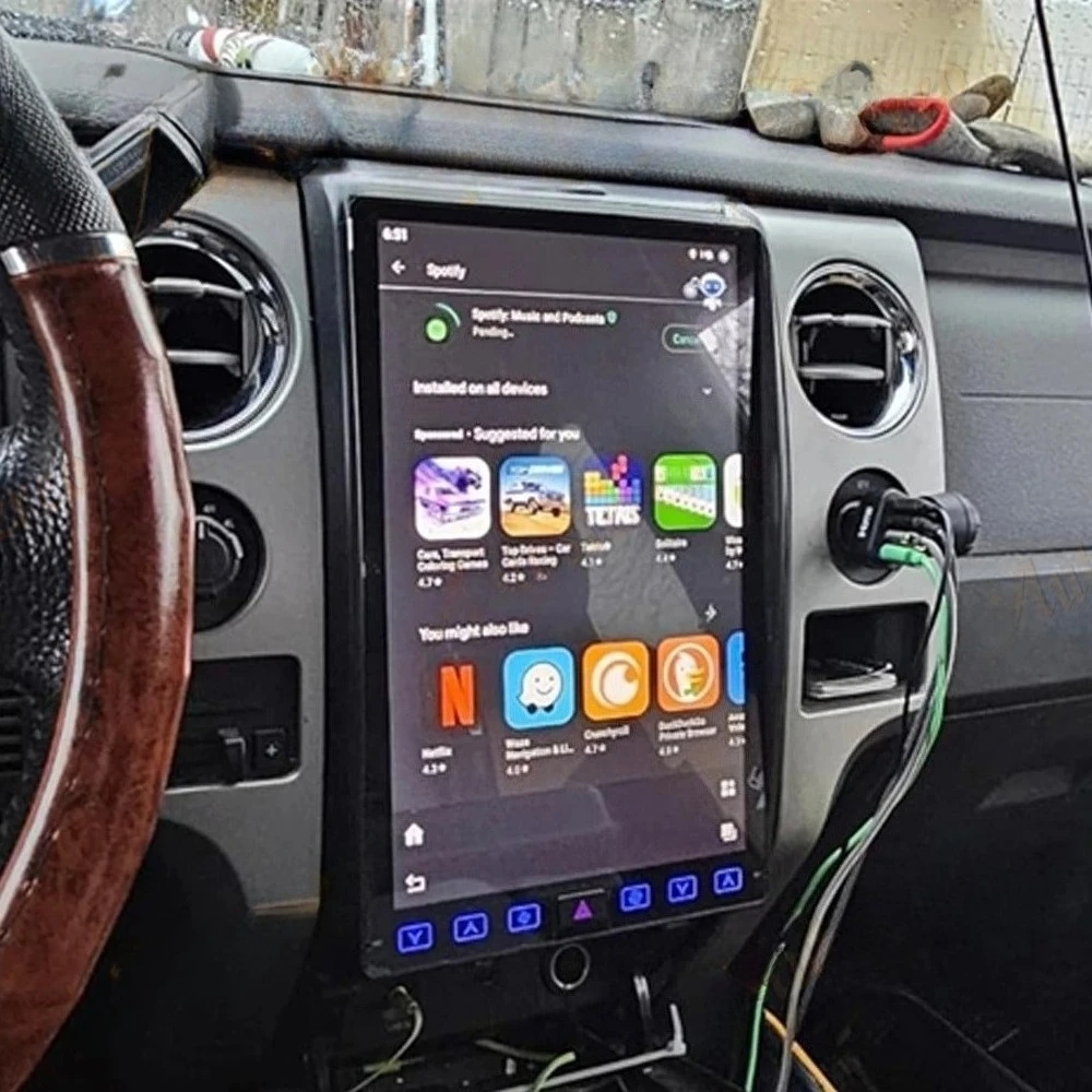 14.4 Inch Android 13 128GB For Ford F150 Raptor 2009-2014 Tesla Style Car GPS Navigation Multimedia Player Radio Tape Head Unit