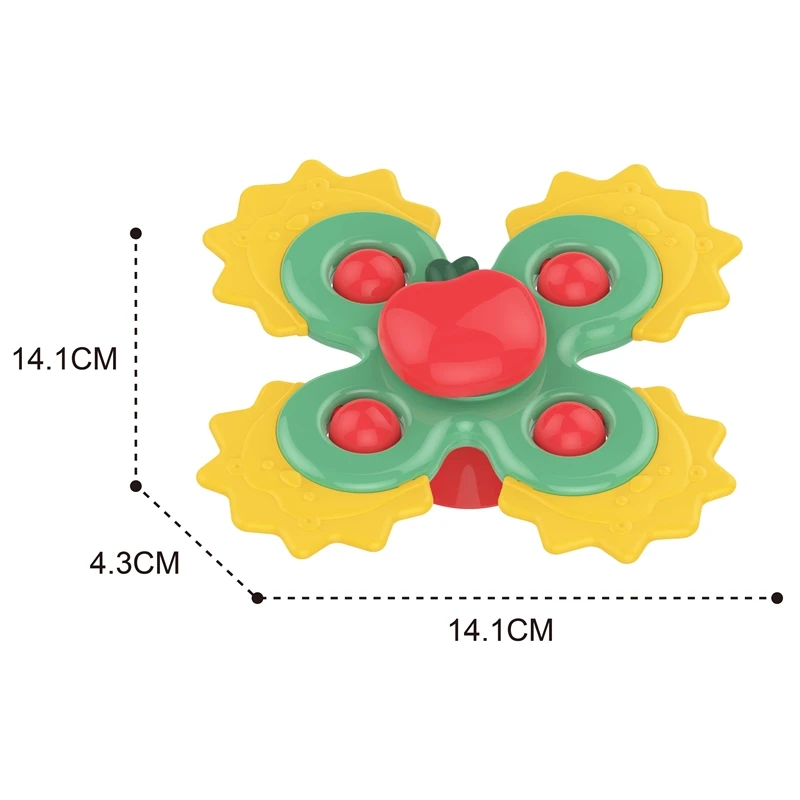 Spinning Top Brinquedos para Bebê, Ventosa Spinner, Presente de aniversário para 1 Ano Menino e Menina, 6 12 18 Meses, 3Pcs