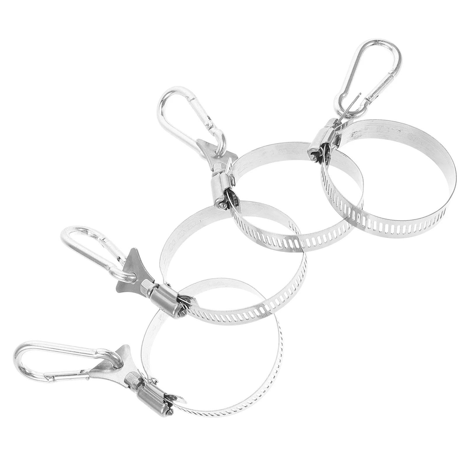 4 Pcs Flag Carabiner Mounting Buckle Clips for Flagpole outside House Metal 700X700X100CM Rope Retainer Ring Silver Rings