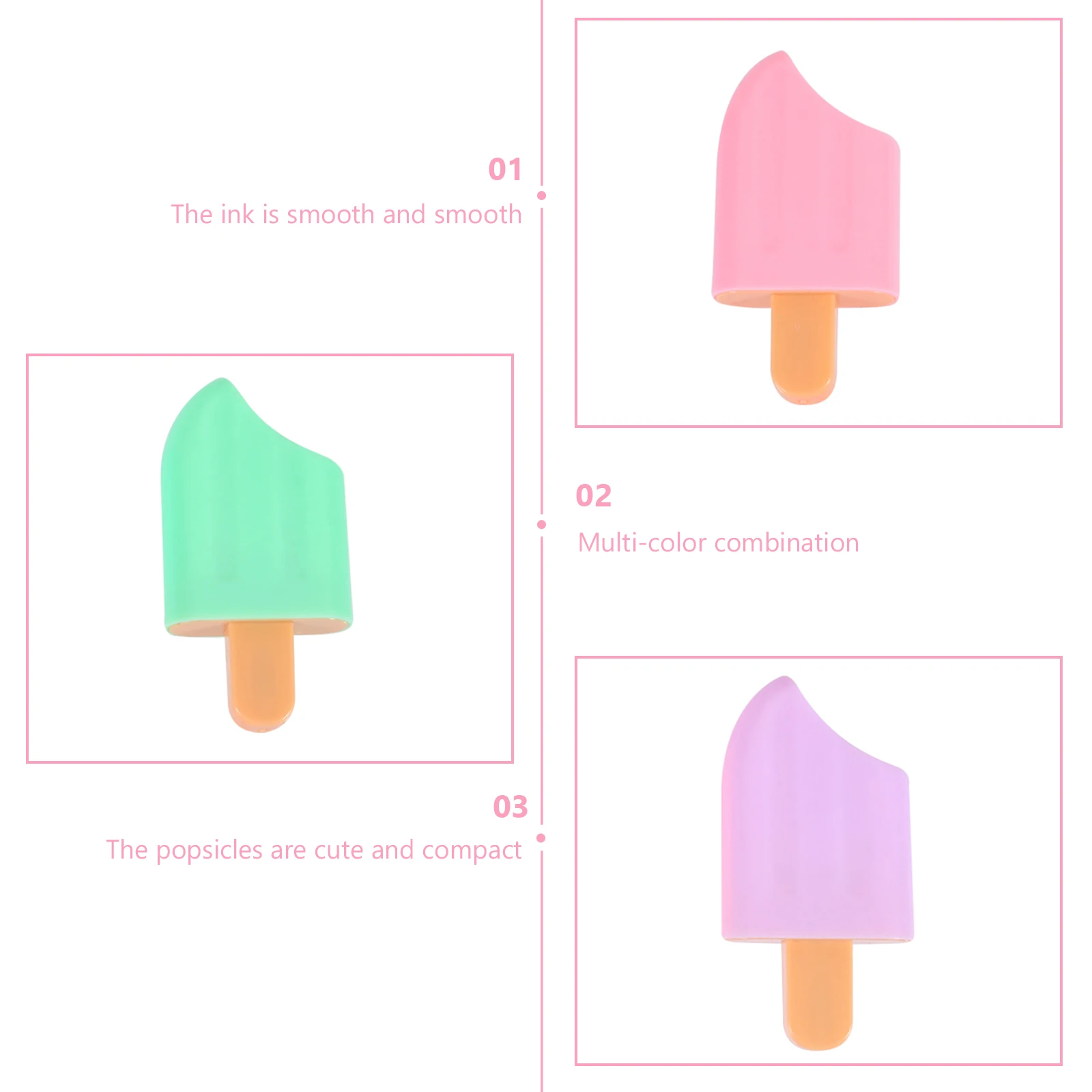 

10 Pcs Popsicle Colored Highlighter Highlighters Marking Pen Mini Popsicles Markers