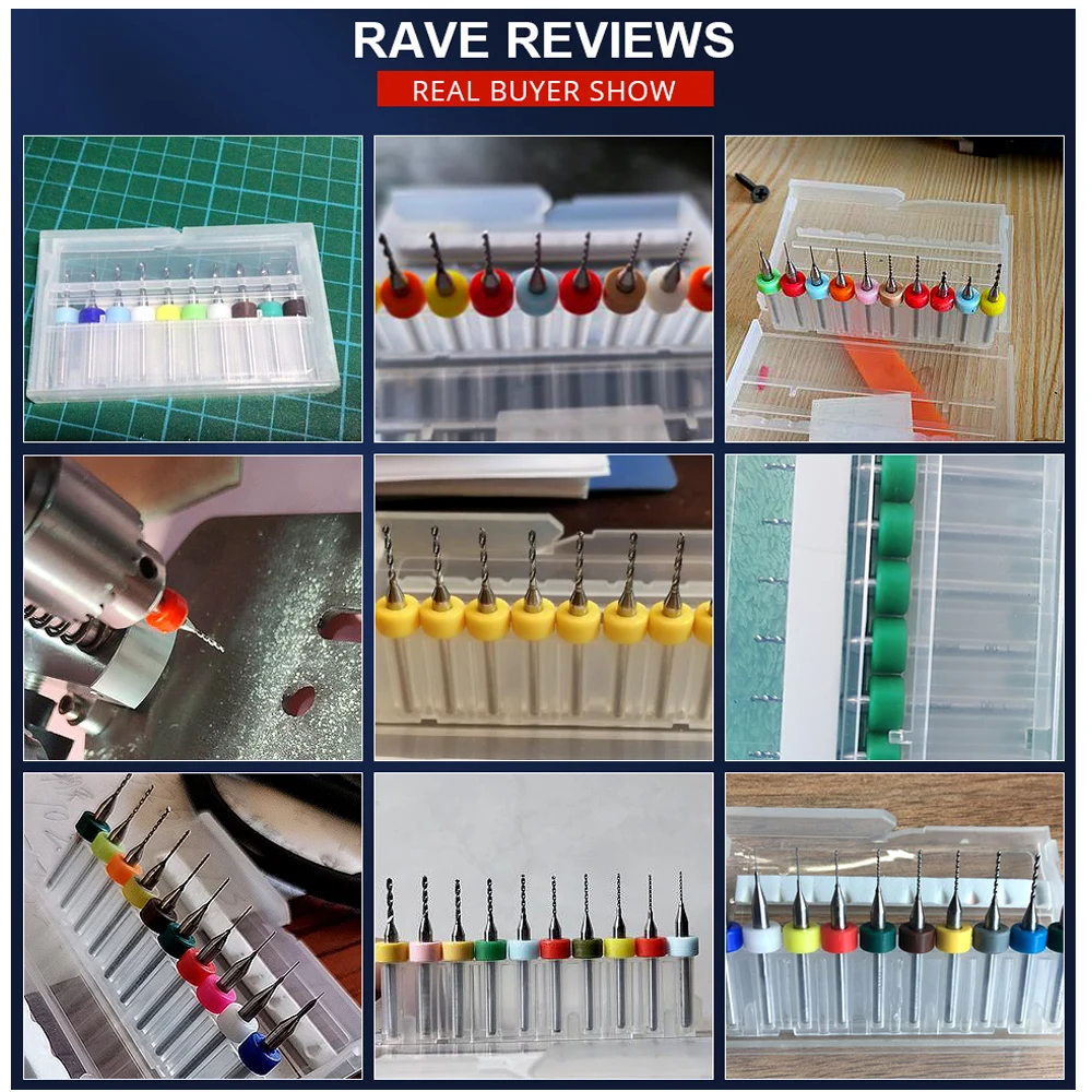 Vesttools-grupo de bocados de broca do carboneto, PWB, para a placa de circuito da cópia, mini perfuração do cnc, 0.1mm, 0.5mm, 1mm, 2.0mm, 2.5mm,