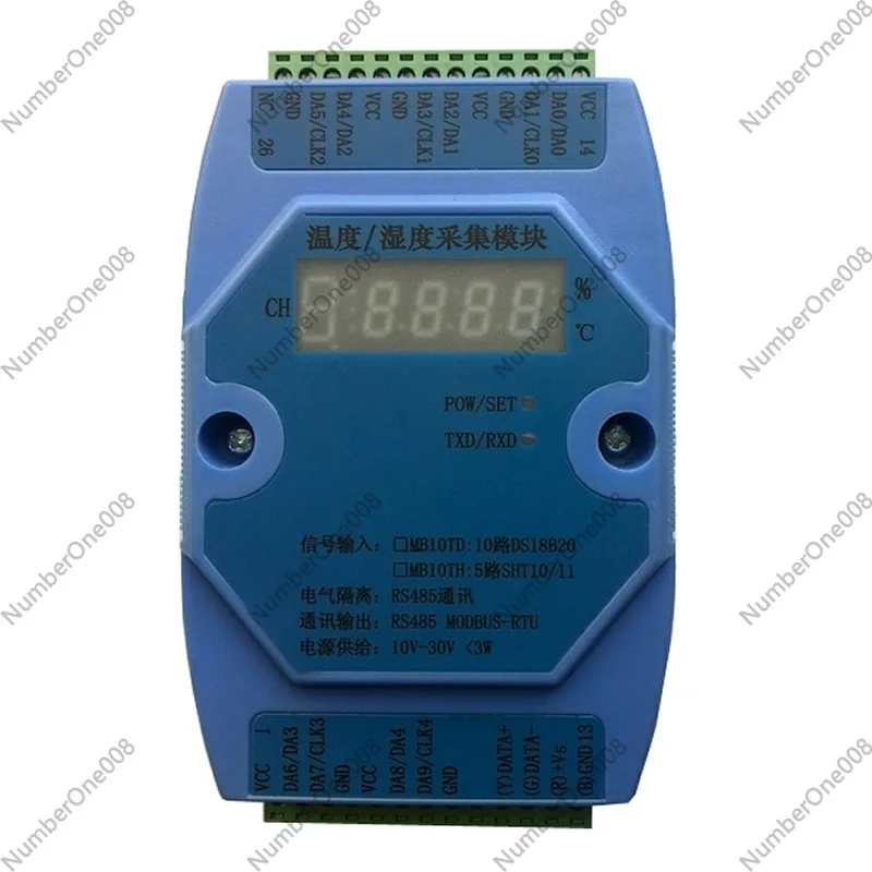 5-Channel Multi-Channel Temperature And Humidity Acquisition Module Communication RS485 Modbus SHT10/11/15 SHT20/21/25 SHT30/31