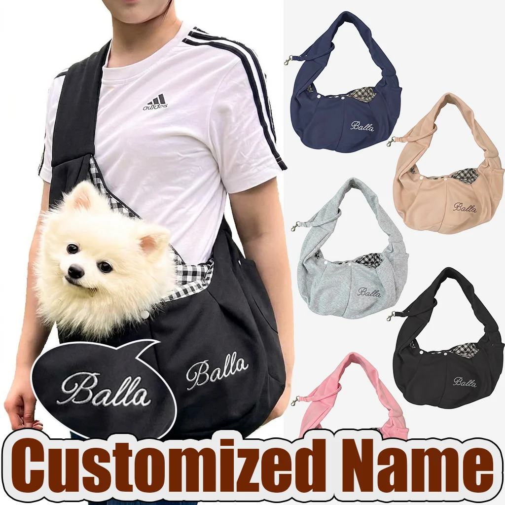 

Personalized Name Portable Pet Shoulder Bag Phone Pocket Outdoor Carrier Dog Cat Bag Puppy Kitten Travel Handbag