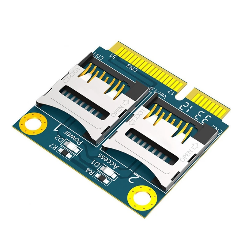 A35Q-MINI PCIE para 2 cartão adaptador micro-SD MINI PCIE para módulo TF duplo módulo leitor SSD para laptop