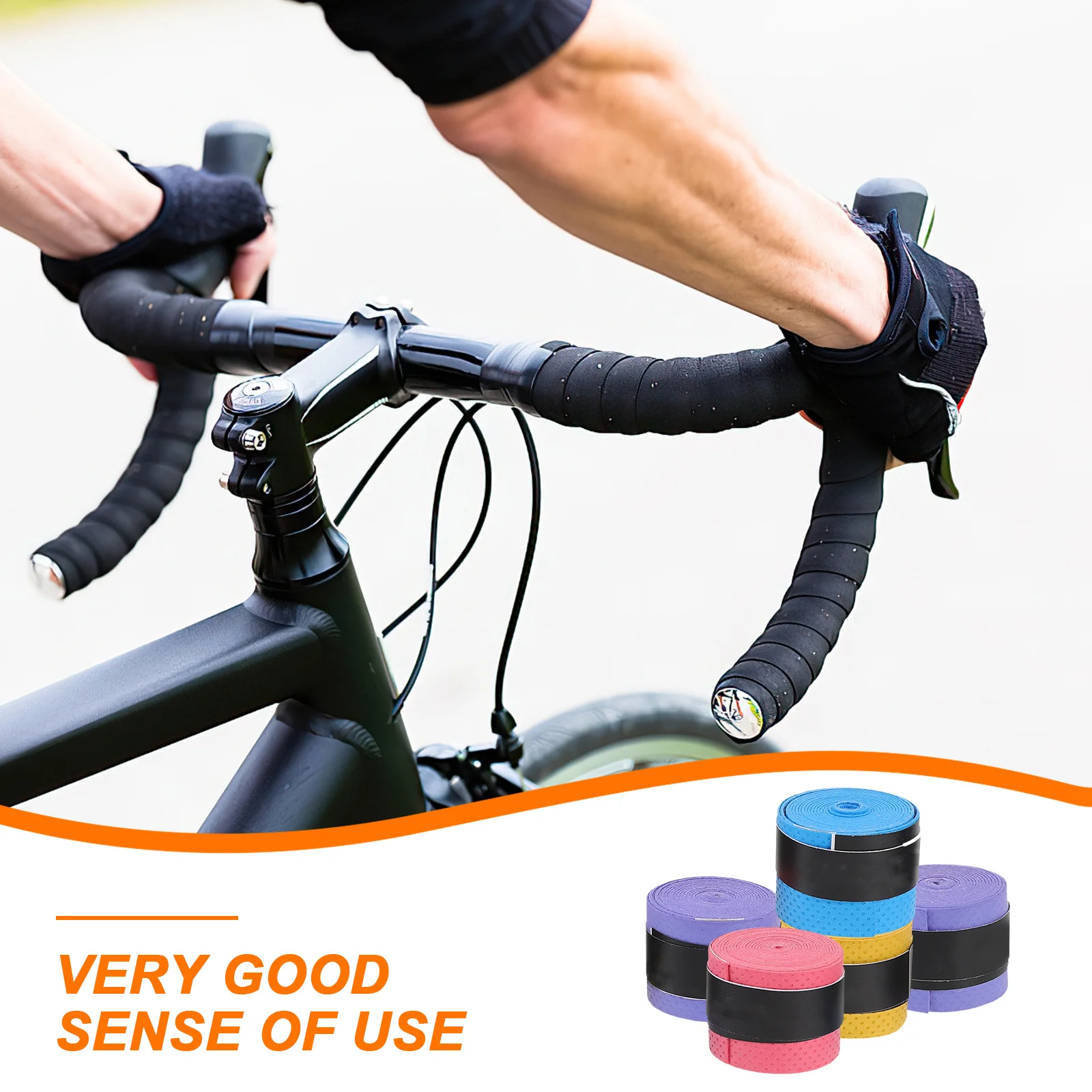 

5Pcs Adjustable Fishing Rod Handle Wrap High-Density PU Tape for Racket Bike Handlebar Shock Absorption Sweat Wicking