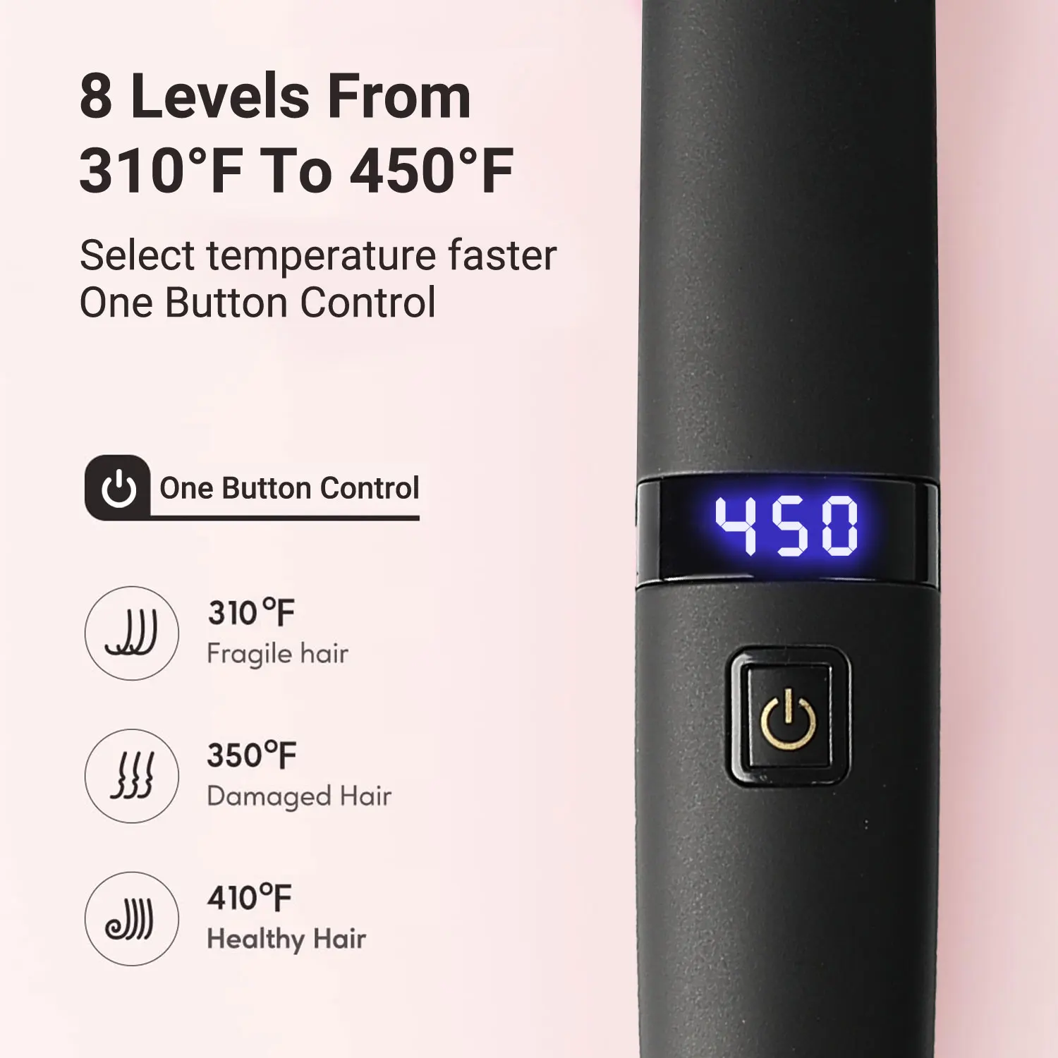 KIPOZI プロフェッショナルチタンフラットアイロンヘアストレートナーデジタル LCD ディスプレイ付きデュアル電圧瞬間加熱縮れを滑らかにします