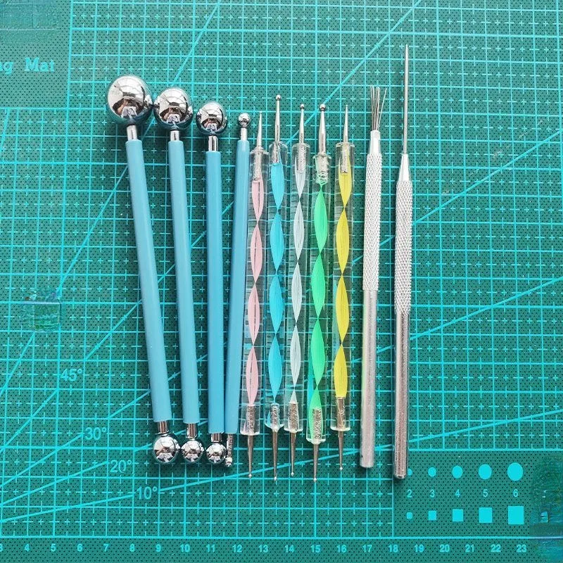 11Pcs Art Ball Stylus Clay Modeling Sculpting Tools Dotting Tools Pottery Supplies Cold Pottery Tools Air Dry Clay Set Kids Gift