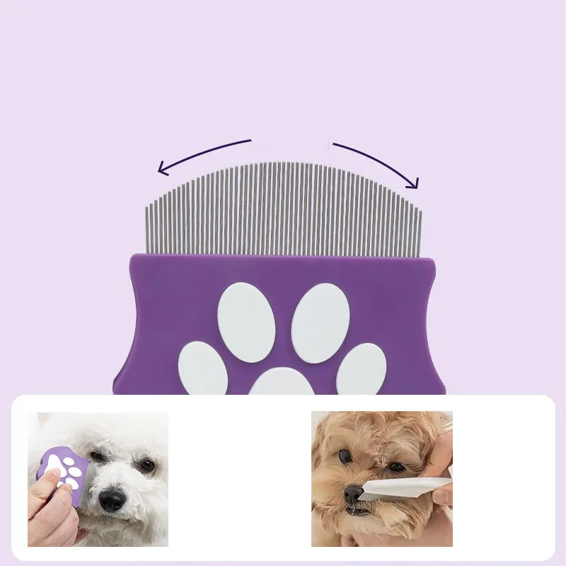Peine para pulgas perros y gatos dientes cerrados quita pelo suelto - imagen 3
