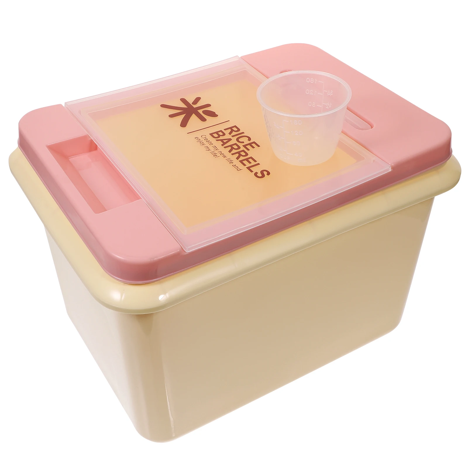 

1pc Plastic PP Clamshell Rice Box 10kg Pink Insect-proof Moisture-proof Kitchen Storage Container Dustproof Barrel