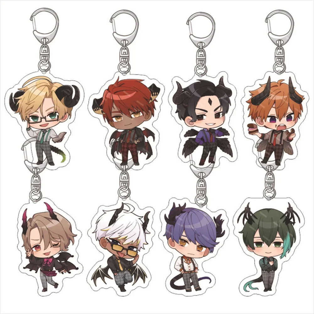 

Cartoon Anime Obey Me! Figures Acrylic Keychain Mrmon Leviathan Asmodeus Pajamas Collection Keyring Fashion Jewelry Accessories