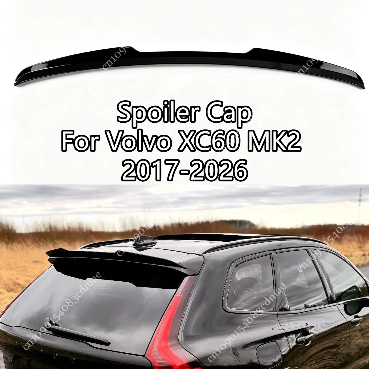 Rear Spoiler Cap For Volvo XC60 MK2 2017-2026 Car Trunk Tail Roof ABS Gloss Black Top Lids Wing Cover Stickers Body Kits Tuning