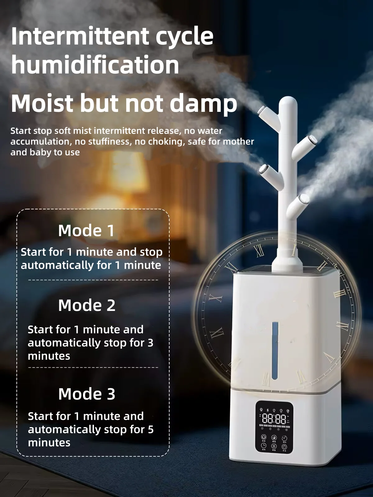 15L Industrial & Home Humidifier with Large Mist Output, Commercial Cool Mist Air Purifier for Fruit Vegetable Preservation, Ant
