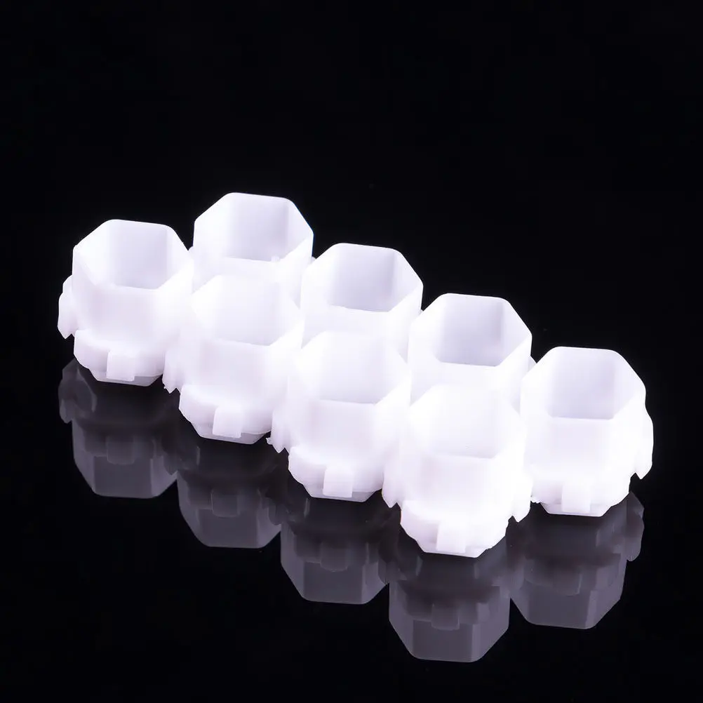 

200pcs Honeycomb Tattoo Ink Cups Spliceable Plastic Pigment Containers For Painting Color Mixing No Rack Lightweight Stackable