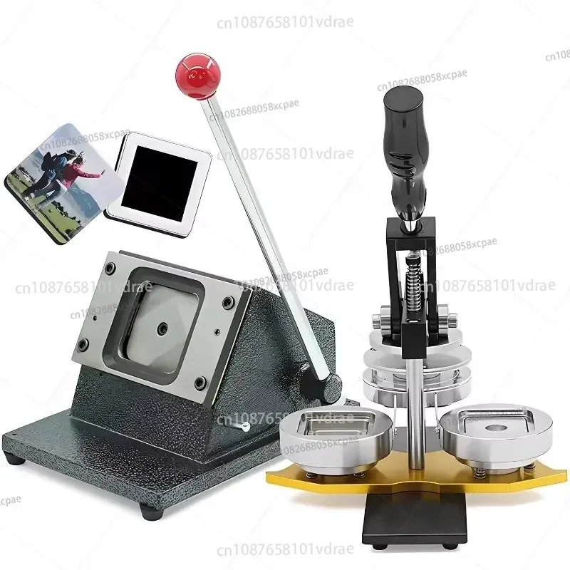 50 * 50 square badge machine, refrigerator sticker badge making machine DIY tinplate medal badge pressing machine