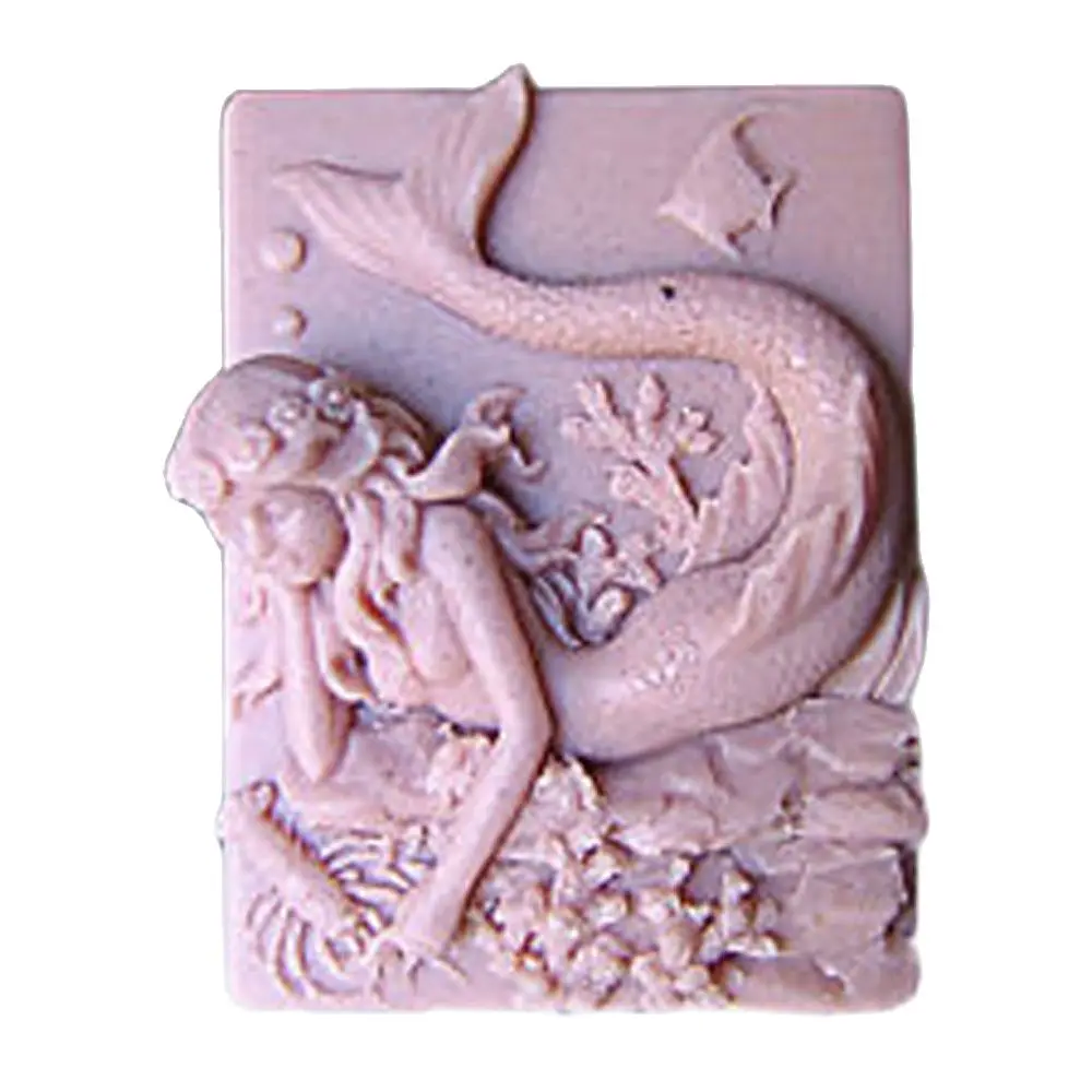 2D Mermaid Soap Silicone Molds Ocean Goddess Mould Polymer Clay Tool for Creative Bath Bombs And Crafts