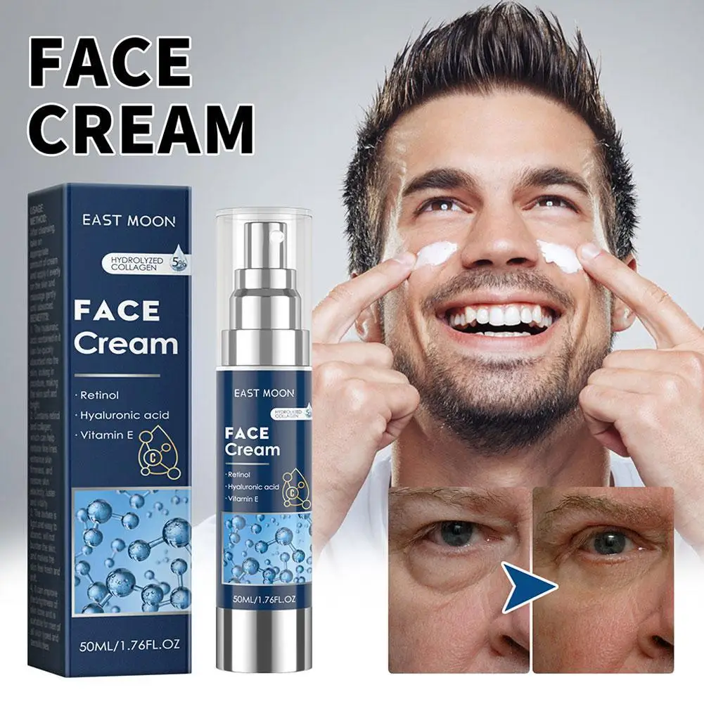 Creme facial masculino cuidados com a pele hidratante brilho hidratante rugas suaves endurecimento facial rosto masculino cuidados com a pele